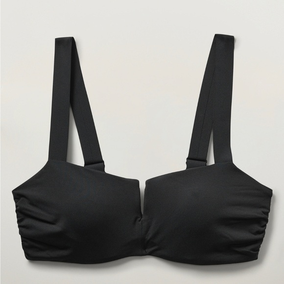 Athleta Square Neck V Black Bikini Top NWT - Picture 4 of 9